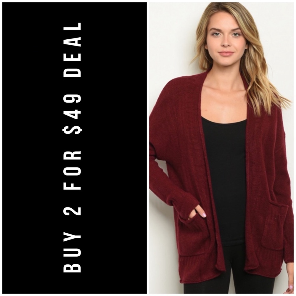 ❄️WINE SWEATER KNIT CARDIGAN